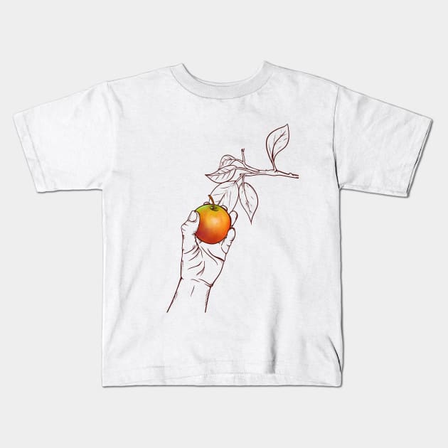 Picking apples Kids T-Shirt by mailboxdisco